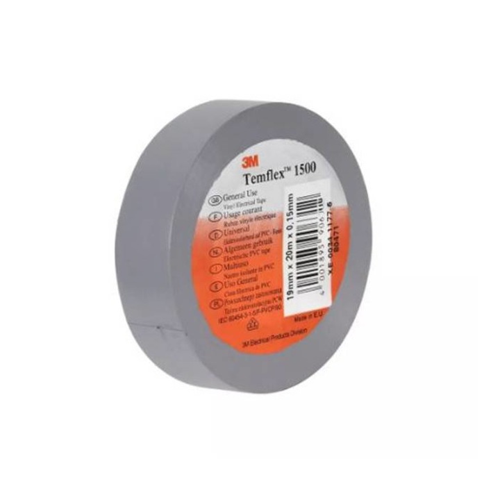 PVC, banda Isolirband, gri, 19 mm, 20 m