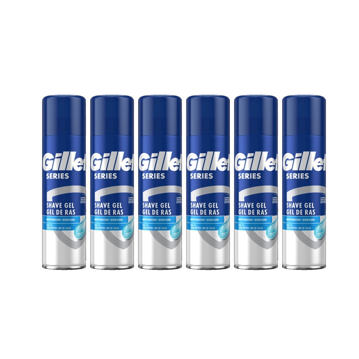 6 db Gillette borotvahab 200 ml-es sorozatú érzékeny hidratáló hidratáló, bőrgyógyászatilag tesztelt, hidratáló formula, alkoholmentes, hipoallergén