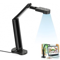 Camera de documente, 8MP, 4K 3264 x 2448p, cu lampa LED reglabila pe 3 niveluri, microfon dublu, luminozitate reglabila, USB, dimensiune A3, pentru Windows, Mac, Chromebook, phone, ios