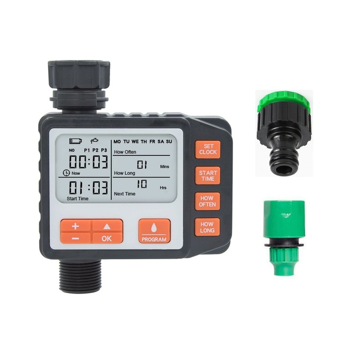 Програматор за напояване/поливане, време до 120 минути, 3 режима на работа, 1 - 2 сесии/ден