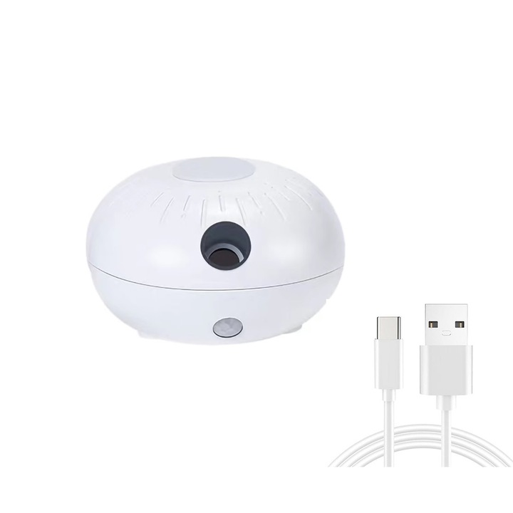 Smart Bubble ароматерапевтичен дифузер с етерично масло, безводен, за дома, за офиса, за йога, за кола, преносим, USB зареждане, ултра тих, спрей за автоматично откриване на движение, автоматично изключване, цвят бял