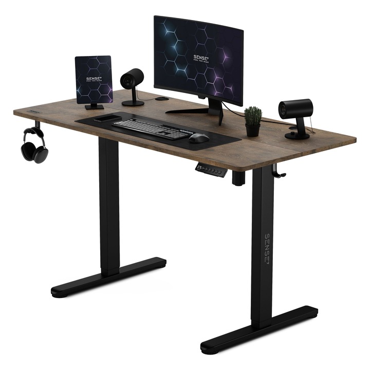 Електрическо бюро с регулируема височина SENSE7 Nojo, 120смx60см, 72-118cm, черен дъб