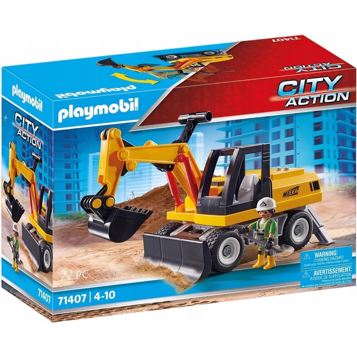 Excavator cu corp rotativ, Playmobil, Plastic, 4-10 ani