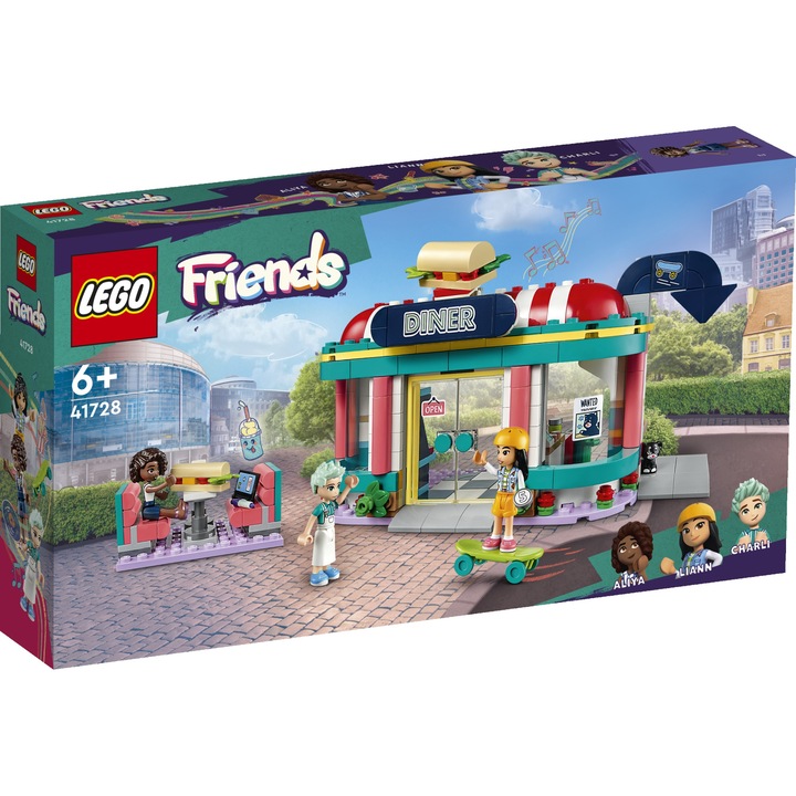 Set de constructie LEGO Friends Bar in Heartlake, 3 minifigurine, multicolor, 11x19x11cm