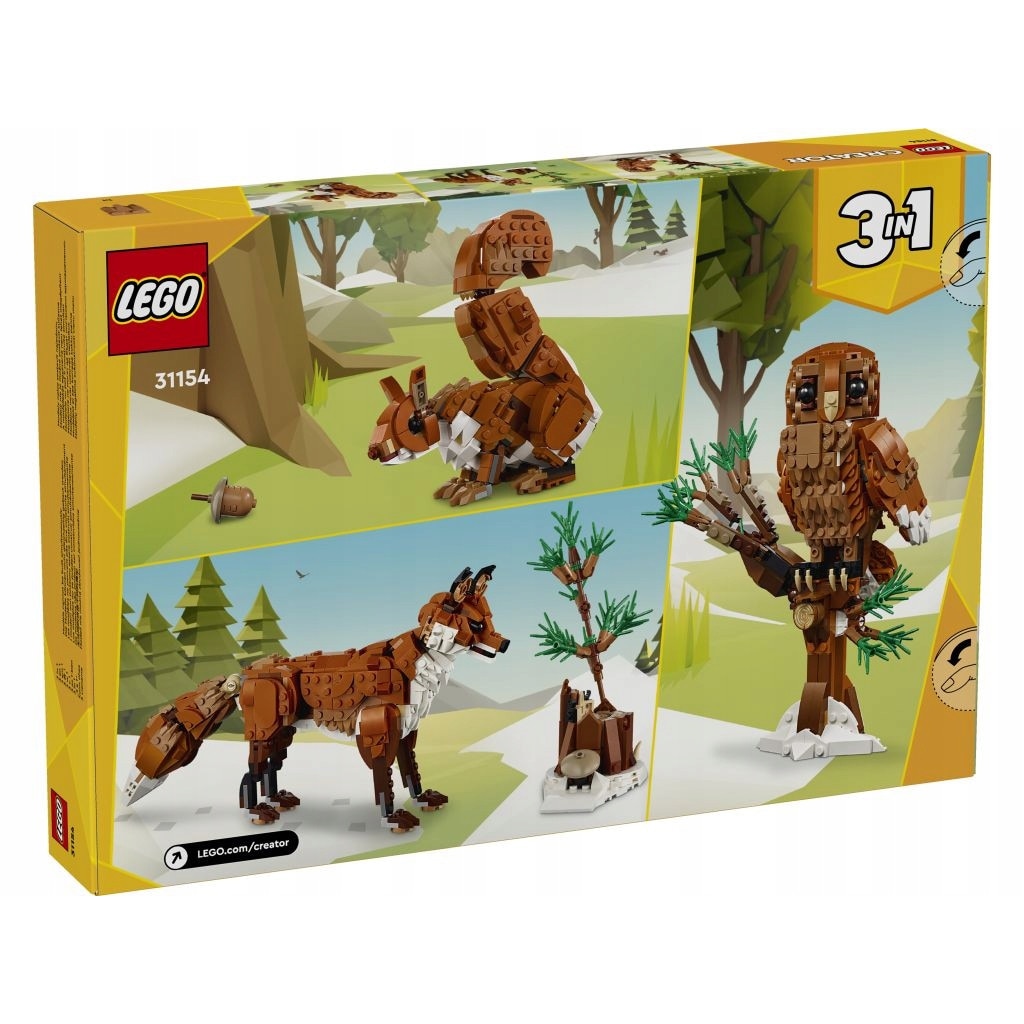 Set de constructie LEGO Creator Vulpe Rosie, 3 in 1, 667 piese, +9
