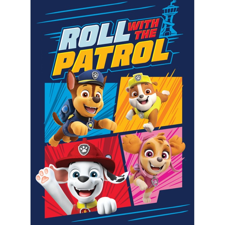 Patura polar Roll with the Paw Patrol, 100x140 cm Bleumarin 100 x 140
