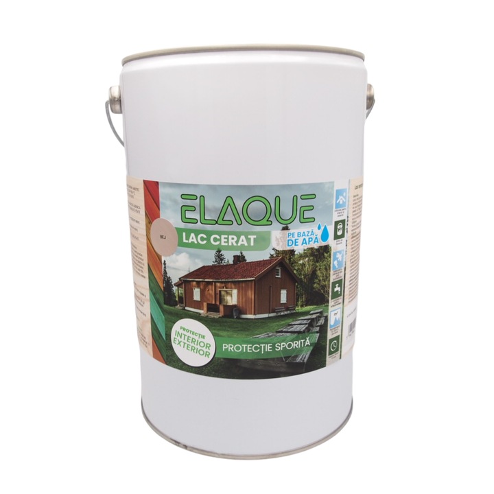 Lazura colorata pe baza de apa, ELAQUE, 5 kg, culoare Bej