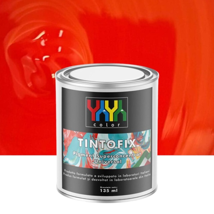 Pigment Rosu Intens Superconcentrat, Acrilic, pentru Vopsele si Finisaje Decorative, 135 ml – Tintofix, YaYa Color