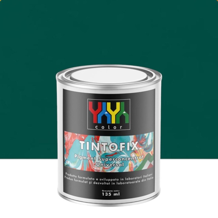 Pigment Verde Superconcentrat, Acrilic, pentru Vopsele si Finisaje Decorative, 135 ml – Tintofix, YaYa Color