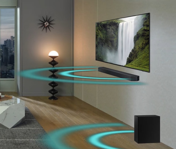 Soundbar SAMSUNG HW-Q810D, 5.1.2, 360W, Bluetooth, Wi-Fi, Subwoofer wireless, Dolby Atmos, negru 4 res 8dffd8b6868d083347943fd6c082e892