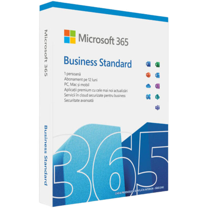 Licenta Office 365 Business Standard, 1 an, 1 utilizator pentru 5 dispozitive, USB stick