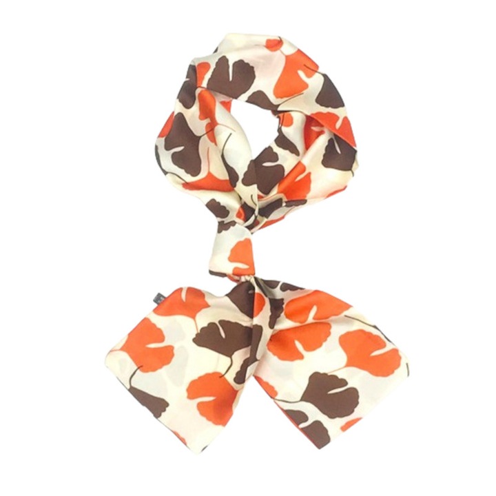 Esarfa lunga din satin chiffon, model abstract, multicolor, 145x14cm