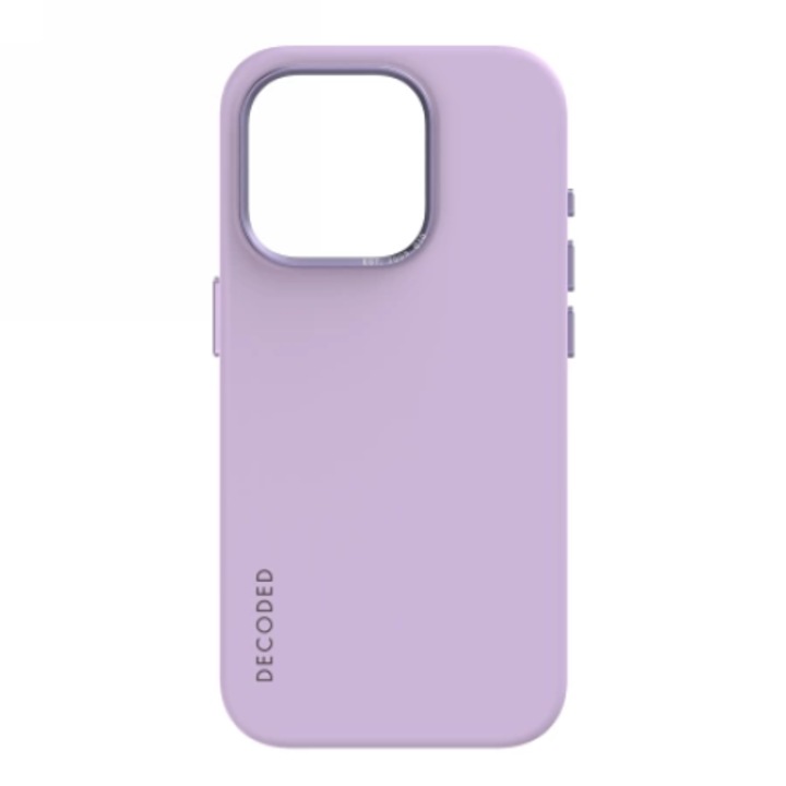 Husa telefon Decoded, compatibila MagSafe, silicon, lavanda, iPhone 15 Pro Max