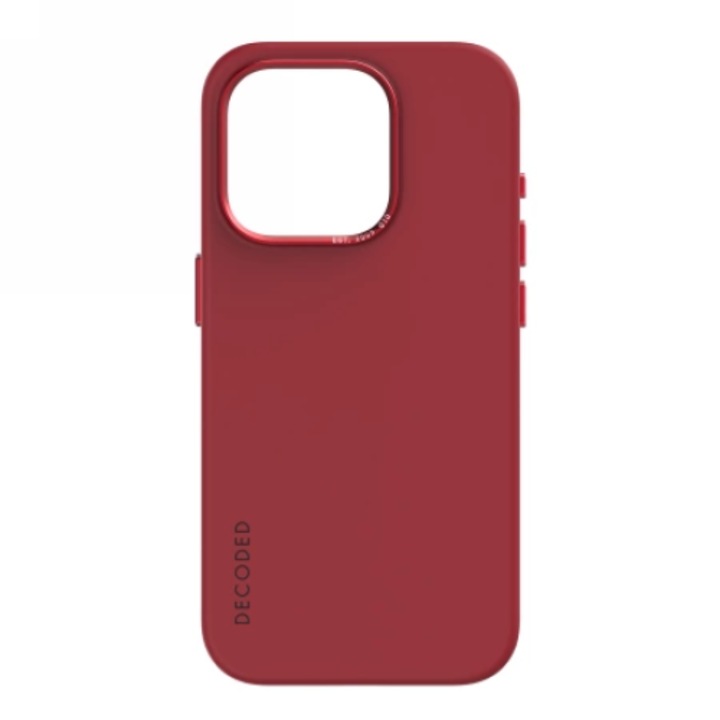 Husa telefon Decoded, compatibila MagSafe, silicon, rosu, pentru iPhone 15 Pro Max