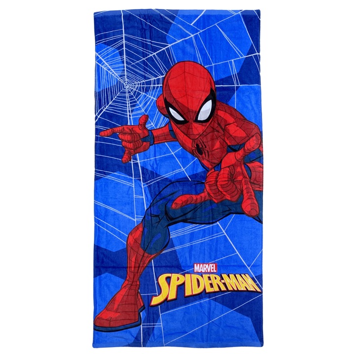 Többszínű törölköző, 100% pamut, 140x70 cm, Spiderman
