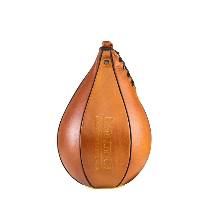 Sac de box retro, Evolution, piele naturala, ergonomic, maro/negru