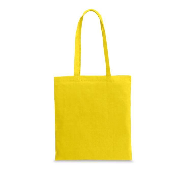 Sacosa din bumbac 100%, manere 75 cm, 37 x 41 cm, Galben, Dalimag