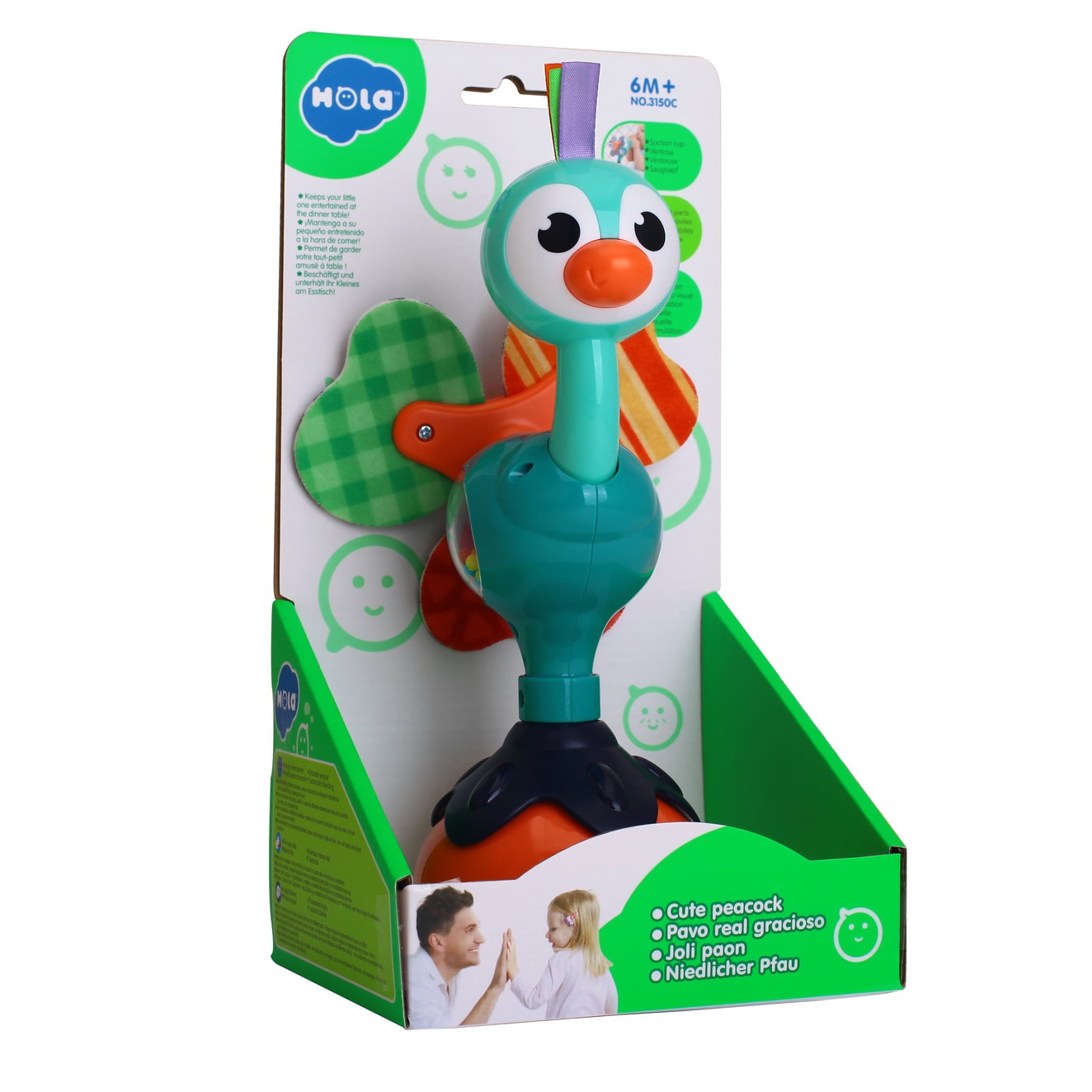 Jucarie bebelusi Hola - Paun cu ventuza