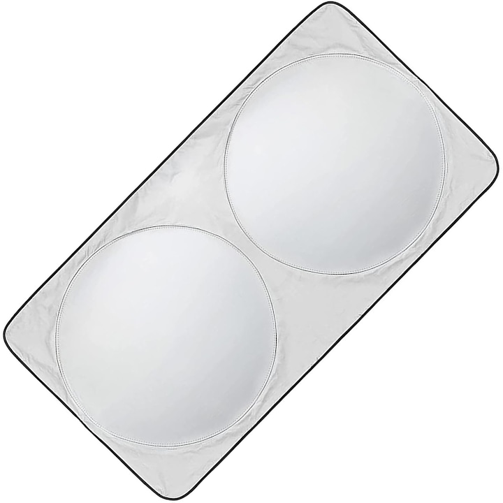 Сенник за кола, сгъваем, сребрист, 150x70 см, с капак за съхранение