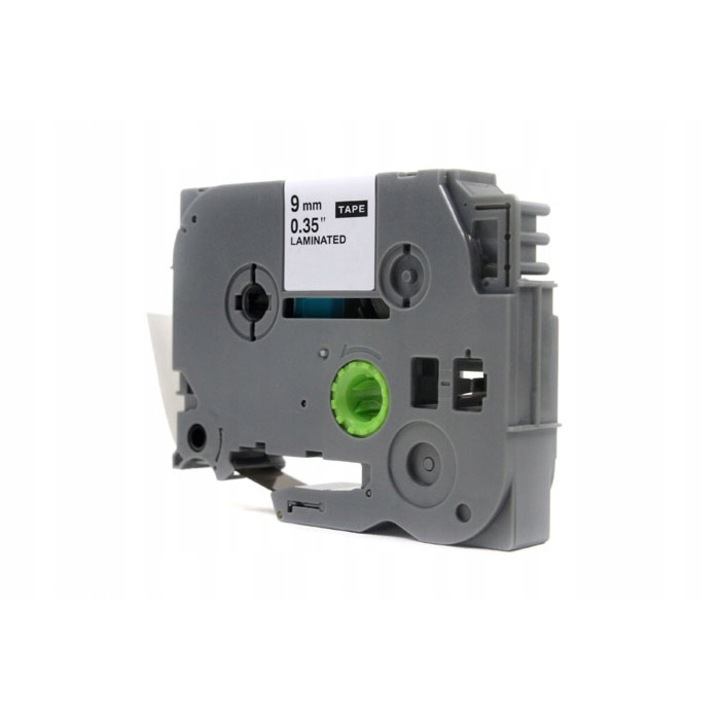 Címkéző szalag, Brother kompatibilis, fehér átlátszón, 9mmx8m