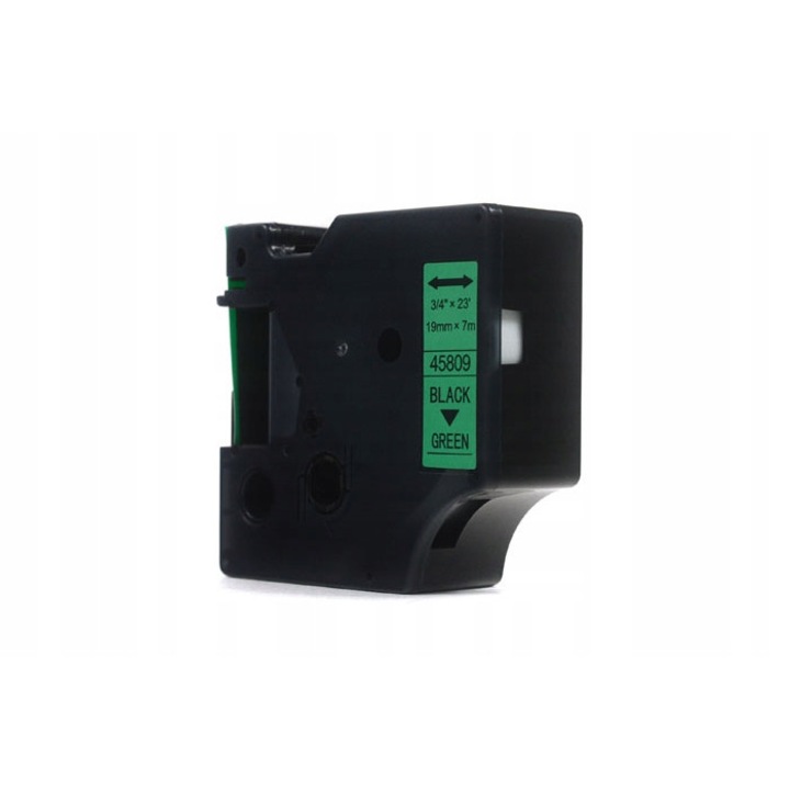 JetWorld Dymo D1 címkézőszalag, fekete zöldön, 19mmx7m