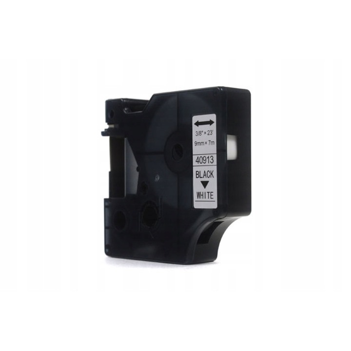 JetWorld Dymo D1 címkeszalag, fekete fehér alapon, 9mmx7m