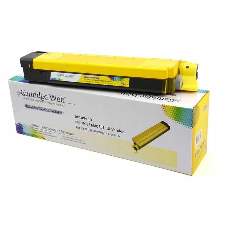 Cartus Toner Cartridge Web pentru Oki MC851, galben, 7300 pagini