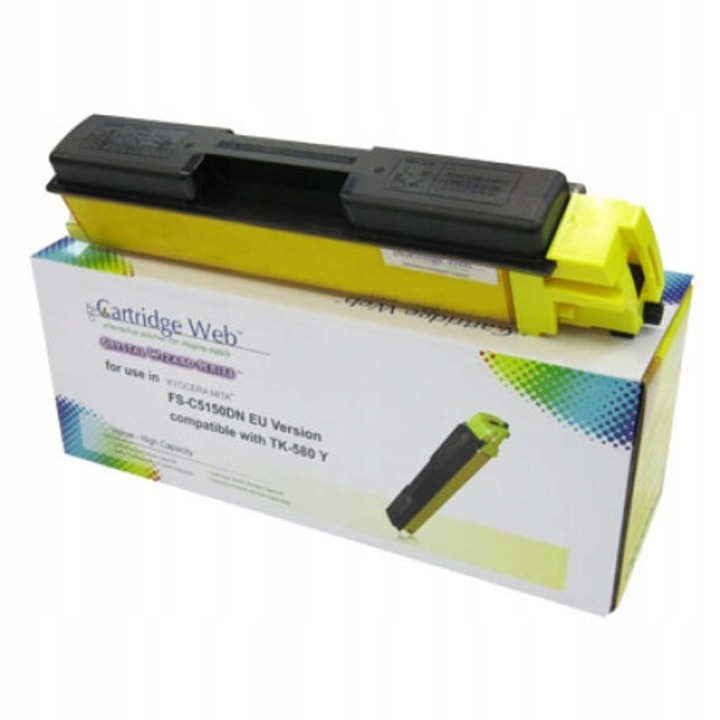 Cartus Toner Cartridge Web Yellow compatibil Kyocera TK580, galben, 2800 pagini