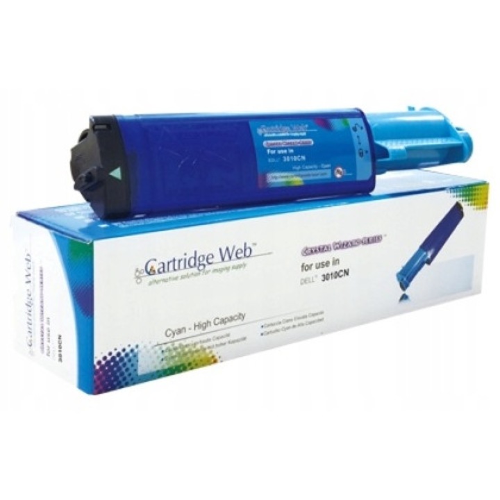 Cartus imprimanta Cartridge Web, compatibil Dell 3010cn, Cyan, 4000 pagini
