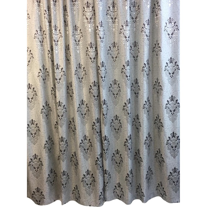 Set draperie "Barocco Silver Gray" gri, 400X245X2 cu rejansa by Liz Line - DP814