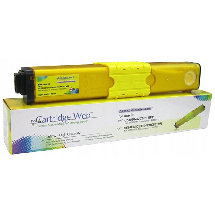 Cartus Toner Cartridge Web Yellow compatibil OKI C510, galben, 5000 pagini