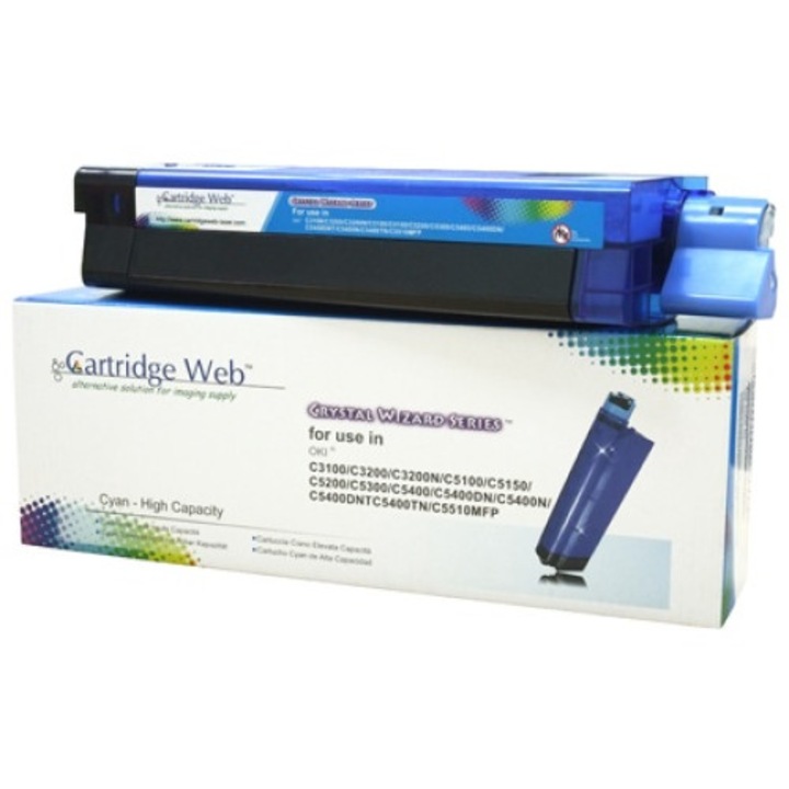 Cartus Toner Cartridge Web Cyan pentru OKI C3100/C5100/C5450, Cyan, 5000 pagini
