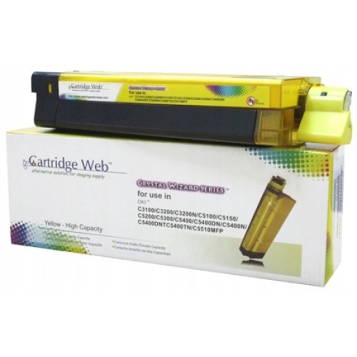 Cartus toner Cartridge Web galben, compatibil OKI C3100/C5100/C5450, 5000 pagini