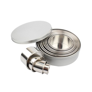 Set forme prajituri, inox, 12 dimensiuni, argintiu