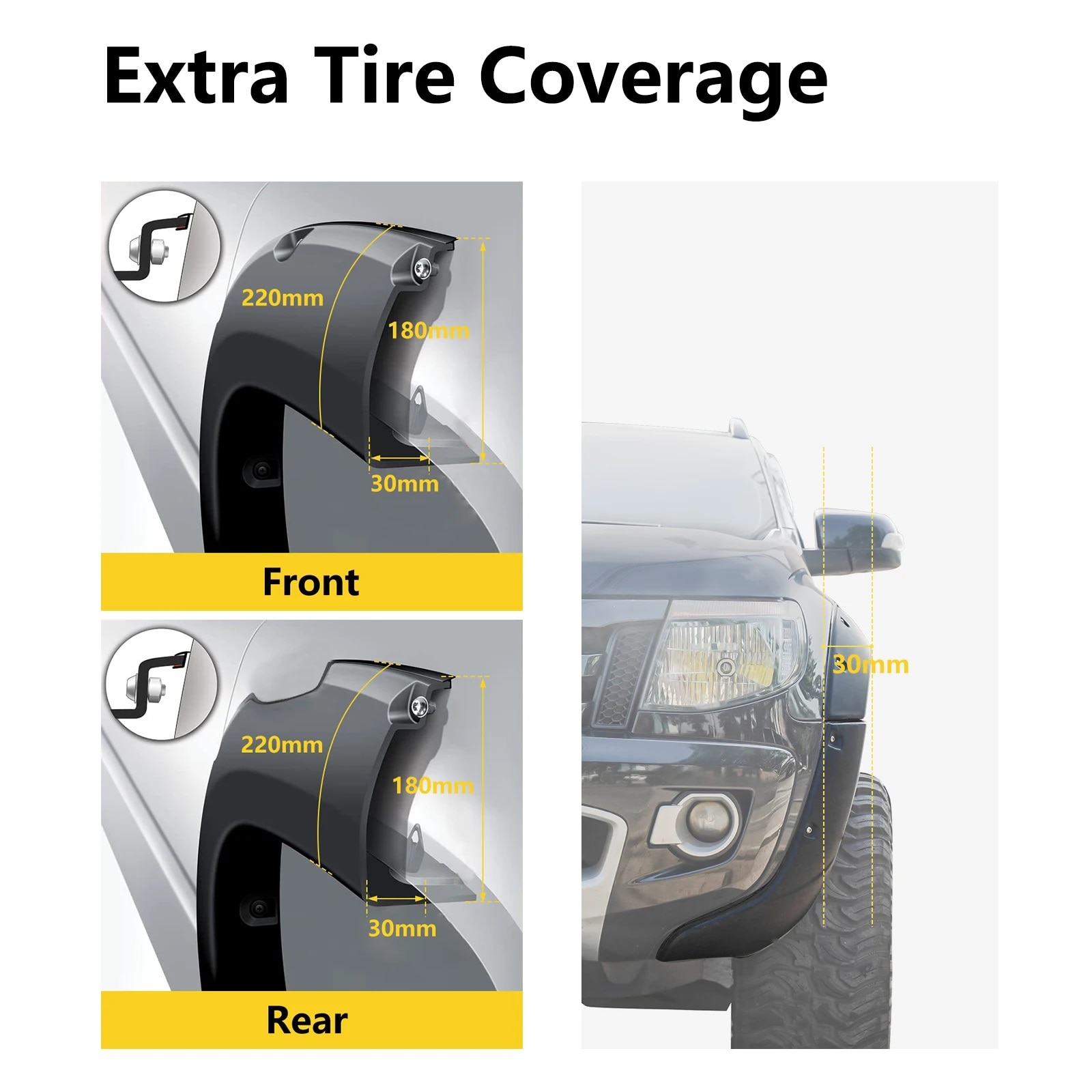 Aparatori aripa overfender pentru Ford Ranger T6 Double Cab 4