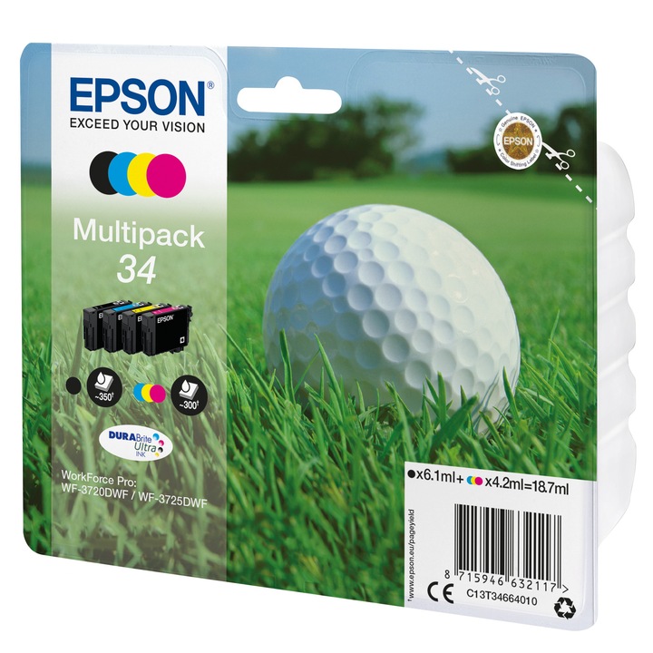 Cartus de cerneala EPSON Golf ball, Multipack 4-culori, DURABrite Ultra, Standard Yield