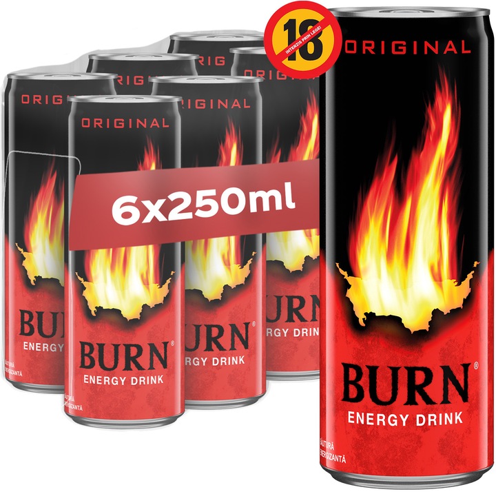 Bautura energizanta Burn, Doza, 6 x 250ml