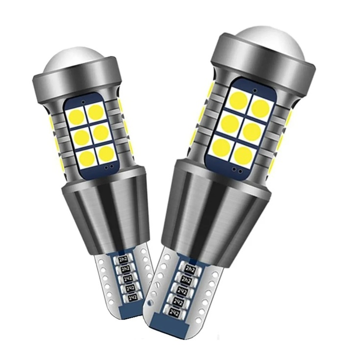 Комплект от 2 броя LED крушки за кола с лупа T15/W16W 27 SMD LED, 12V, BZRSH
