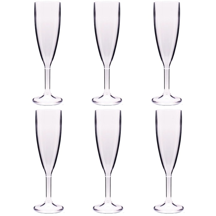 Set 6 pahare sampanie policarbonat RAKI, 180ml, D5, 5xh21, 8cm