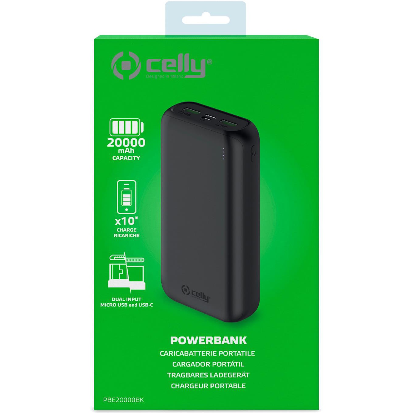 スマホアクセサリー G678 X DIGI PB2100 Power Bank 20000mAh Acumulator Extern Celly, 20.000 mAh, 10W, 2xUSB-A, Negru - eMAG.ro