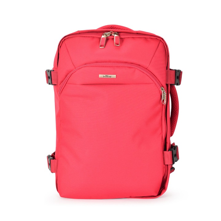 BONTOUR utazó hátizsák, wizzAir/ryanair méretű 40x25x20cm, piros színben