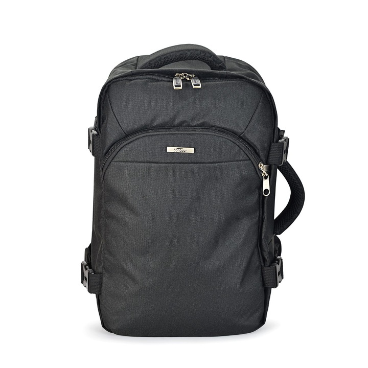 BONTOUR utazó hátizsák, wizzAir/ryanair méretű 40x25x20cm, fekete színben