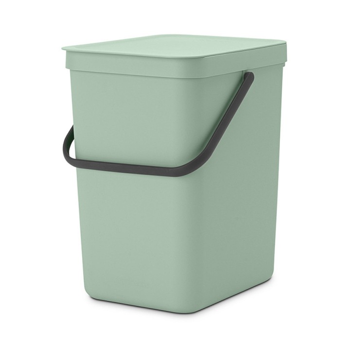 Cos de gunoi colectare selectiva Brabantia Sort&Go 1005522, 25 L, Maner, Montabil pe perete, Verde deschis