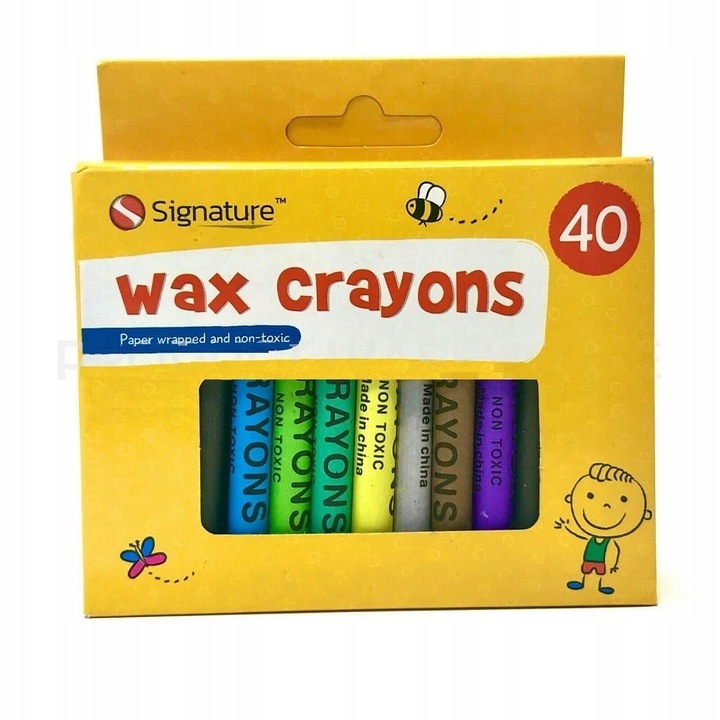 Set creioane cerate Signature, 40 bucati, multicolor