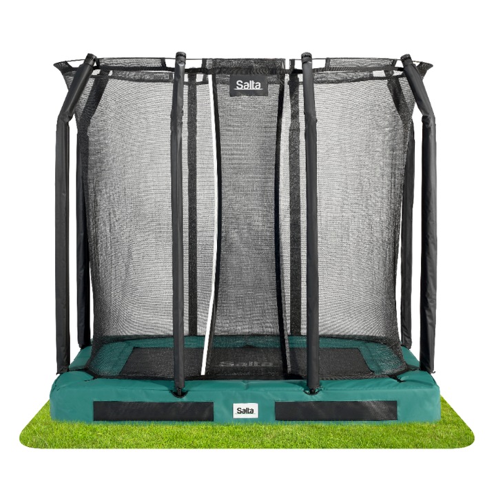 Trambulin PREMIUM GROUND Négyszögletű matrac 214x153 cm Zöld