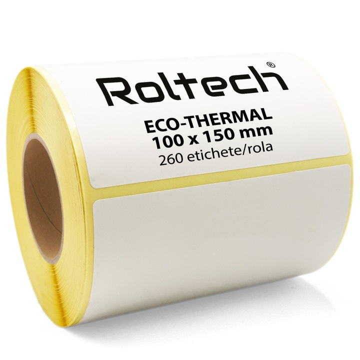 Rola etichete termica ROLTECH, 100 x 150 mm, 260 etichete/rola, pentru AWB