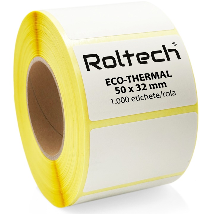 Rola etichete termica ROLTECH®, 50 x 32 mm, 1000 etichete/rola