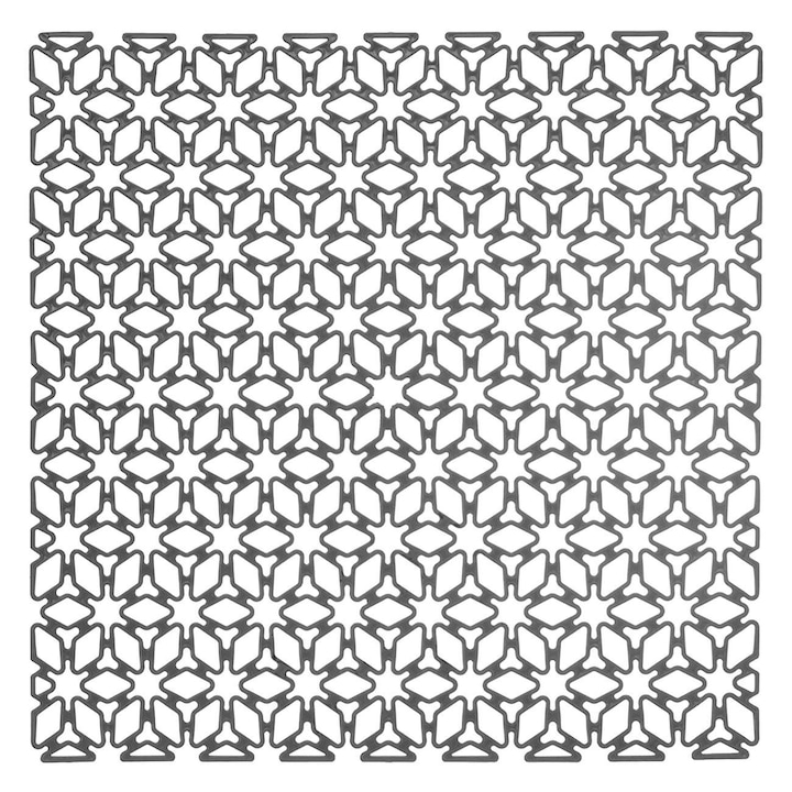 Suport uscator vase de bucatarie Shopiens® din TPE cu model flori de culoare antracit, 29 x 29 cm