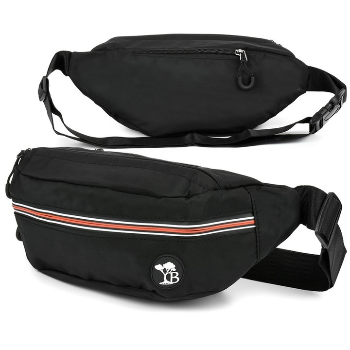 Beltimore sporttáska, vízálló, 3 rekeszes, fekete, 35x16x8cm