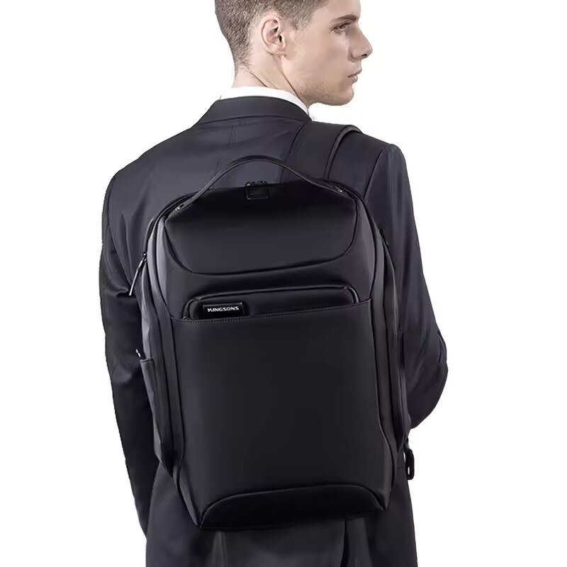 Rucsac laptop 15.6", business, impermeabil, cu port incarcare USB, KINGSONS, 30x22x50 cm, Negru